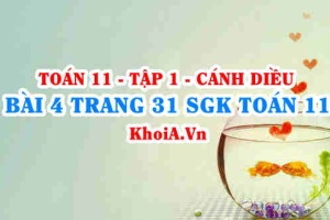 Bài 4 trang 31 SGK Toán 11 tập 1 Cánh Diều